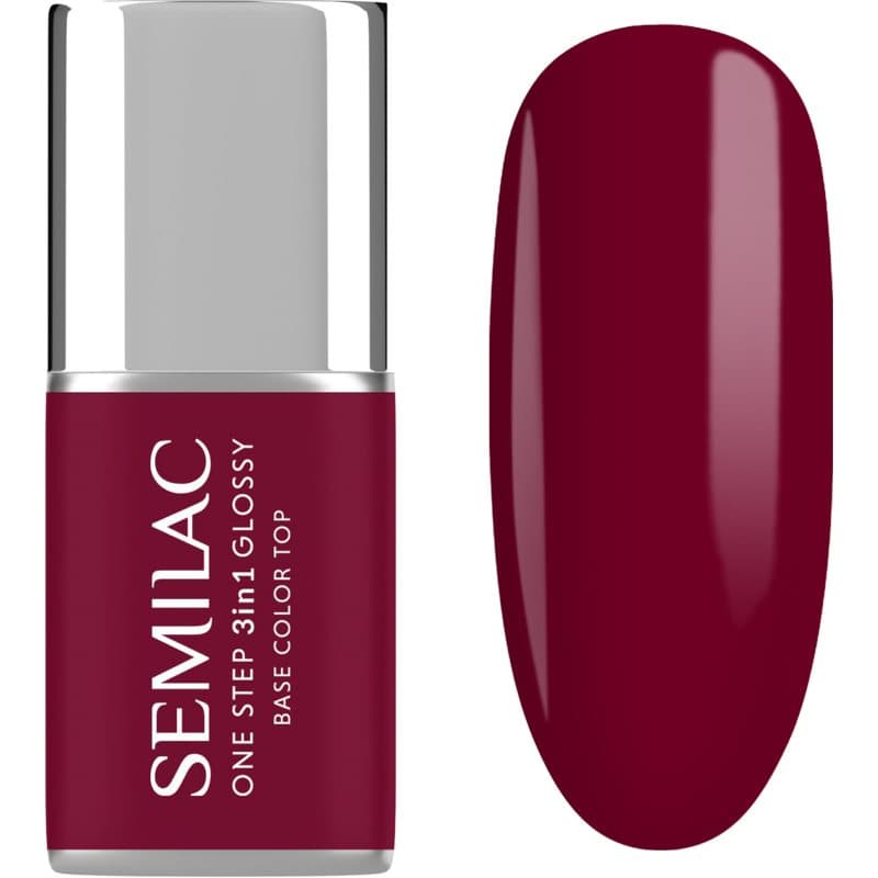 One Step 3in1 Glossy lakier hybrydowy do paznokci odcień 570 Dark Raspberry