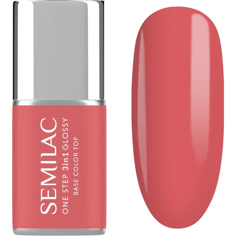 One Step 3in1 Glossy lakier hybrydowy do paznokci odcień 690 Coral Pink