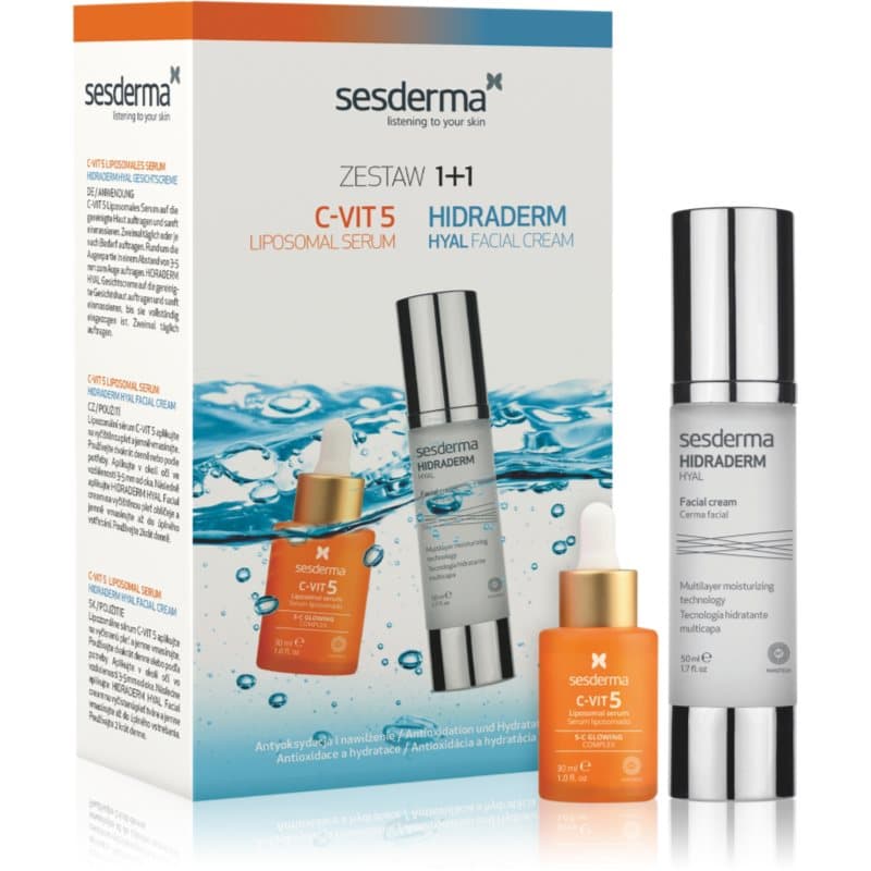 Set C-Vit 5 + Hidraderm Hyal zestaw upominkowy do rozjaśnienia i nawilżenia