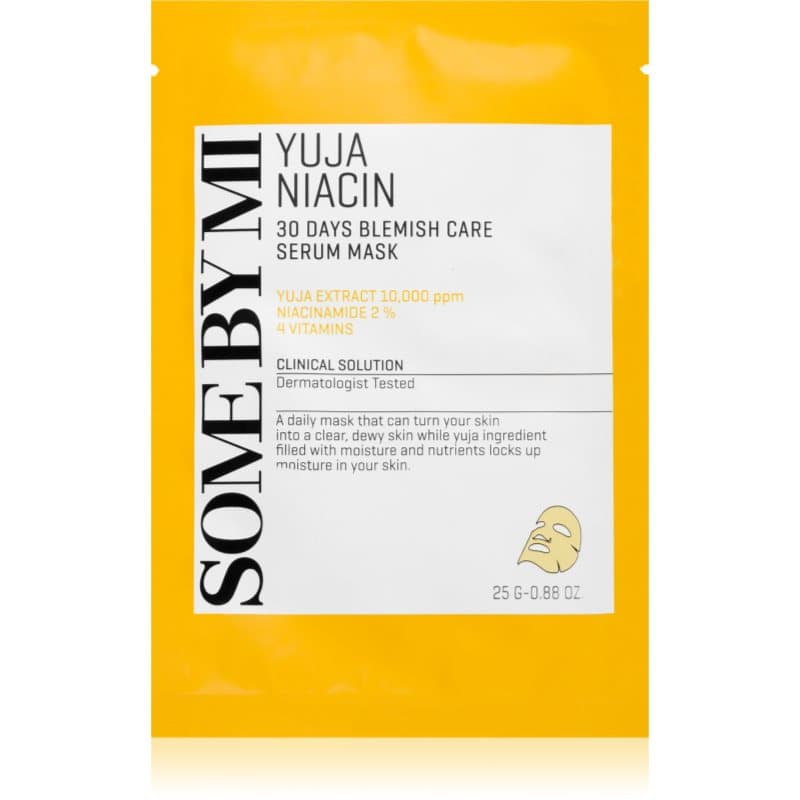 Yuja Niacin Blemish Care Serum Mask maska rozświetlająca w płacie do cery tłustej i problematycznej