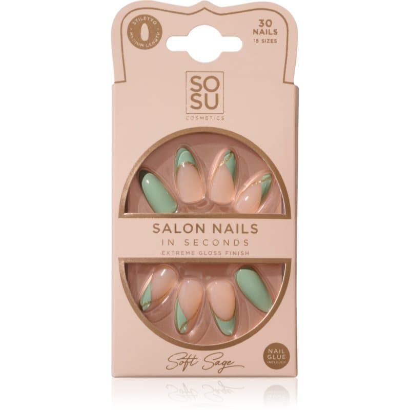 Salon Nails sztuczne paznokcie odcień Soft Sage
