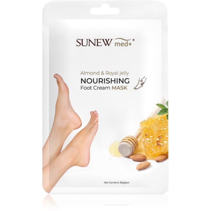 SUNEWMED+ Moisturising Foot Mask with Sweet Almond Oil and Royal Jelly nawilżająca maska do stóp z olejem ze słodkich migdałów i mleczkiem pszczelim 1