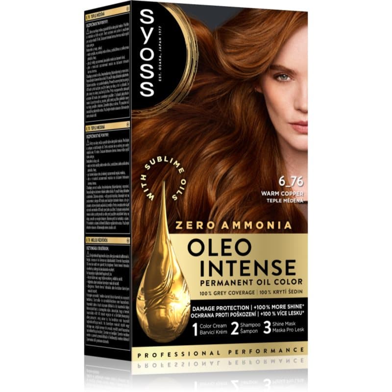 Oleo Intense trwała farba do włosów z olejem odcień 6-76 Warm Copper