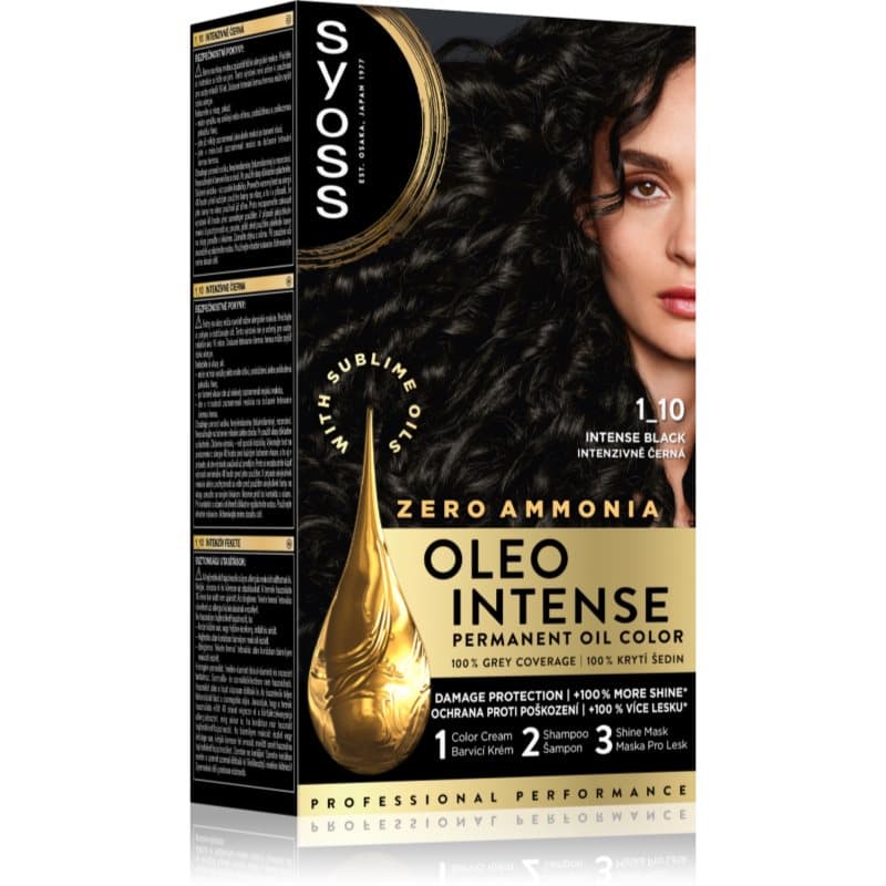 Oleo Intense trwała farba do włosów z olejem odcień 1-10 Intense Black