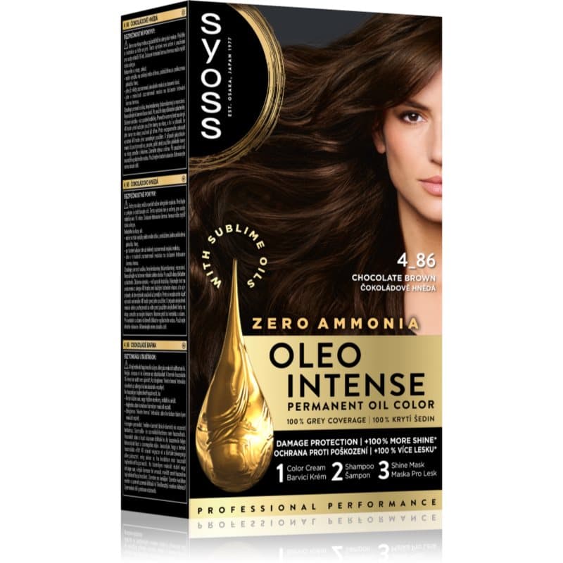 Oleo Intense trwała farba do włosów z olejem odcień 4-86 Chocolate Brown
