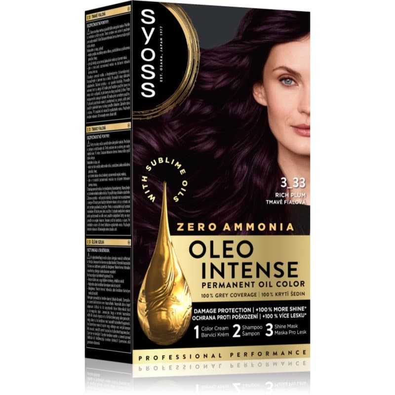 Oleo Intense trwała farba do włosów z olejem odcień 3-33 Rich Plum