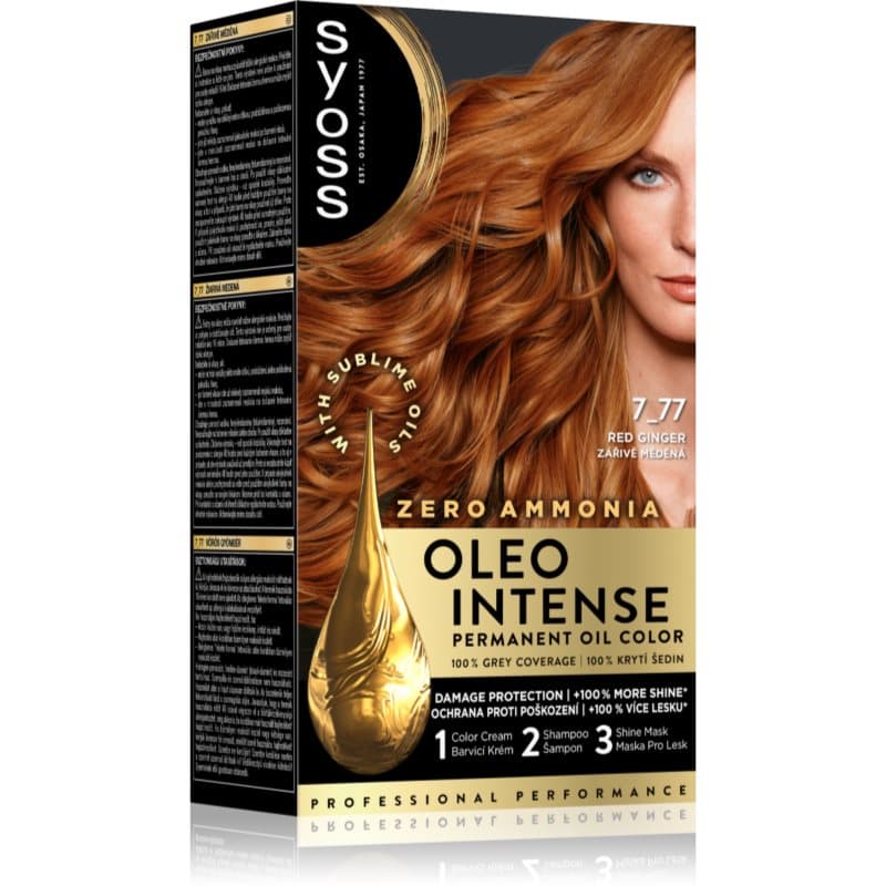 Oleo Intense trwała farba do włosów z olejem odcień 7-77 Red Ginger