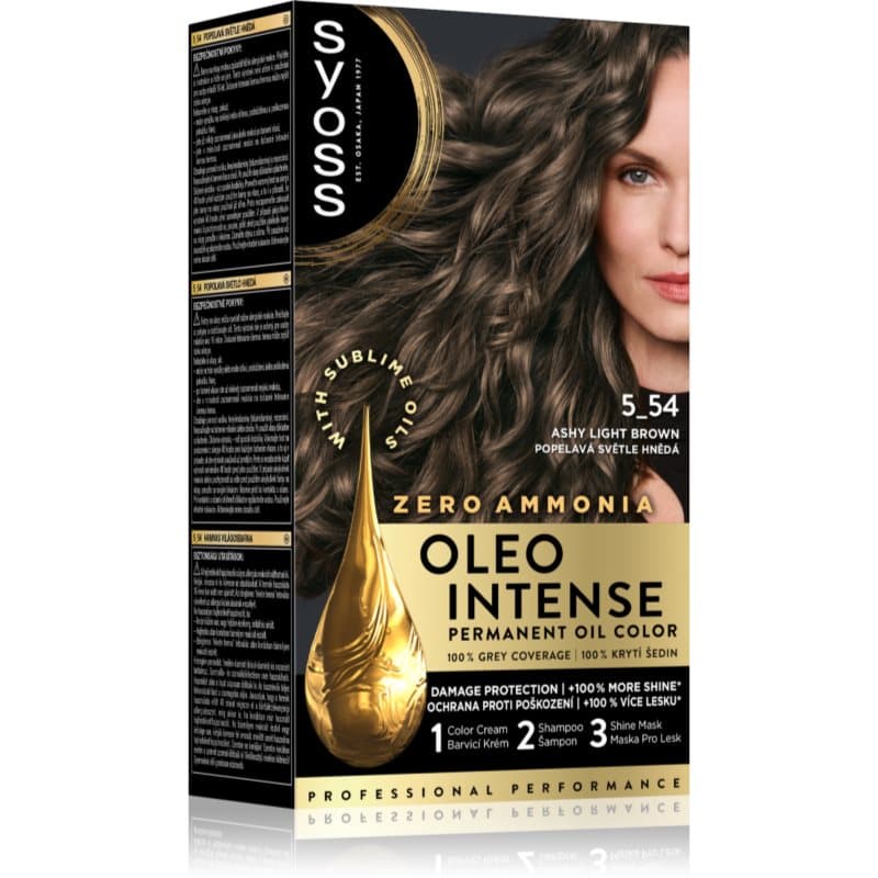 Oleo Intense trwała farba do włosów z olejem odcień 5-54 Ashy Light Brown
