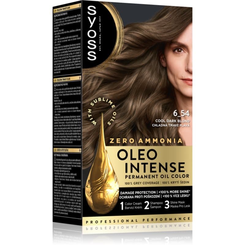 Oleo Intense trwała farba do włosów z olejem odcień 6-54 Ashy Dark Blond