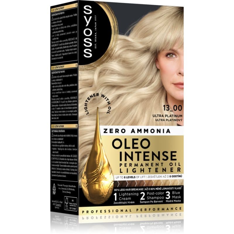 Oleo Intense trwała farba do włosów do rozjaśniania włosów odcień 13-00 Ultra Platinum