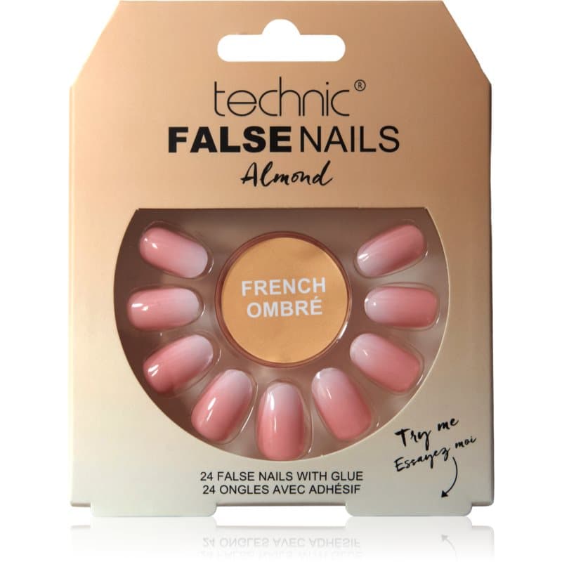False Nails Almond sztuczne paznokcie French Ombré