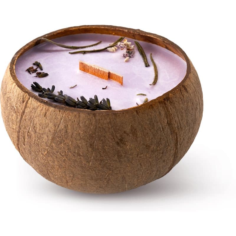 Lavender świeczka zapachowa z drewnianym knotem