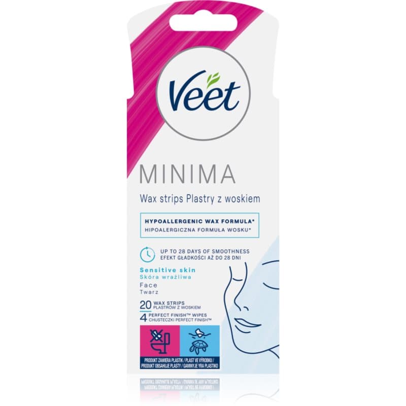 Minima Hypoallergenic woskowe paski do depilacji do twarzy