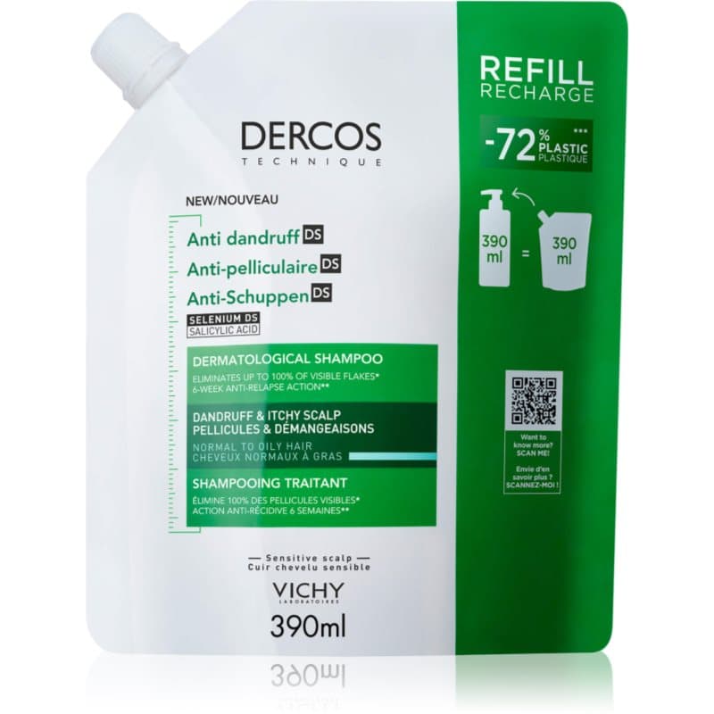 Dercos Anti-Dandruff szampon przeciwłupieżowy do włosów normalnych i przetłuszczających się