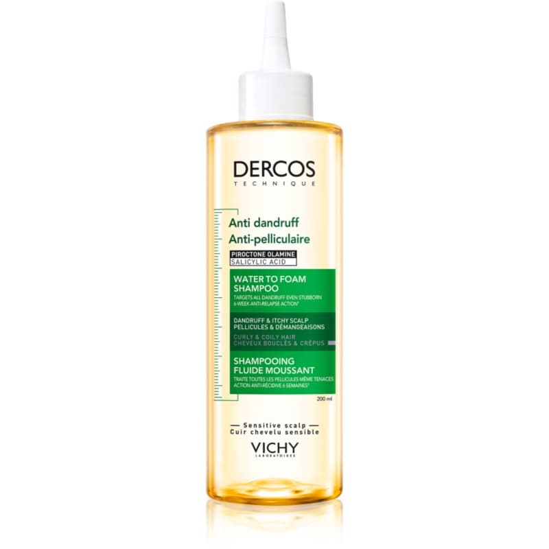 Dercos Water to Foam Shampoo szampon przeciwłupieżowy do włosów kręconych i falowanych
