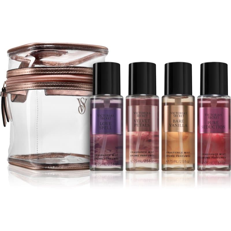 Bare Vanilla, Love Spell, Pure Seduction, Velvet Petals — zestaw: 4 mgiełki, kosmetyczka