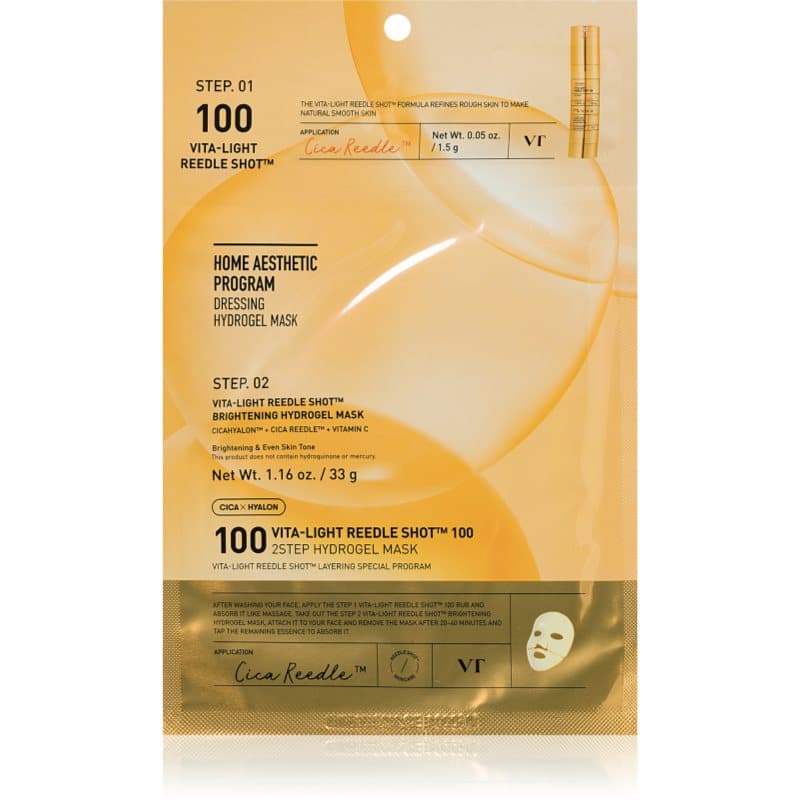 Vita-Light Reedle Shot 100 2Step Hydrogel Mask maska hydrożelowa o intensywnym działaniu do rozjaśnienia i nawilżenia