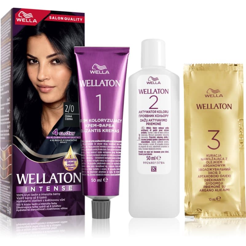 Wellaton Intense trwała farba do włosów z olejkiem arganowym odcień 2/0 Black