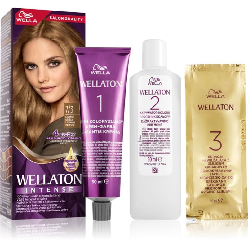 Wellaton Intense trwała farba do włosów z olejkiem arganowym odcień 7/3 Hazelnut