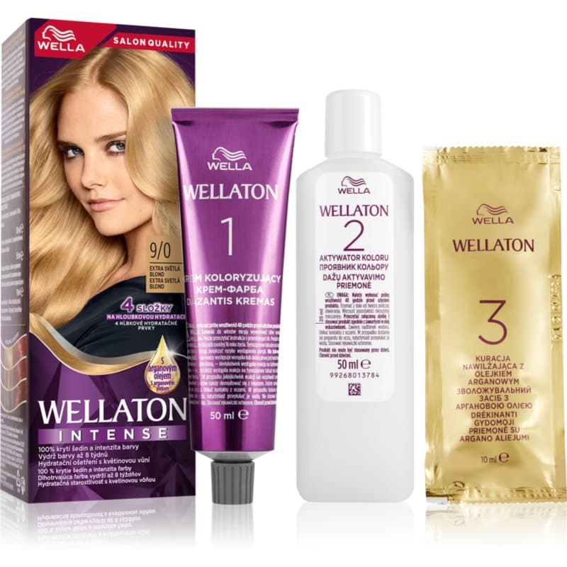 Wellaton Intense trwała farba do włosów z olejkiem arganowym odcień 9/0 Very Light Blonde