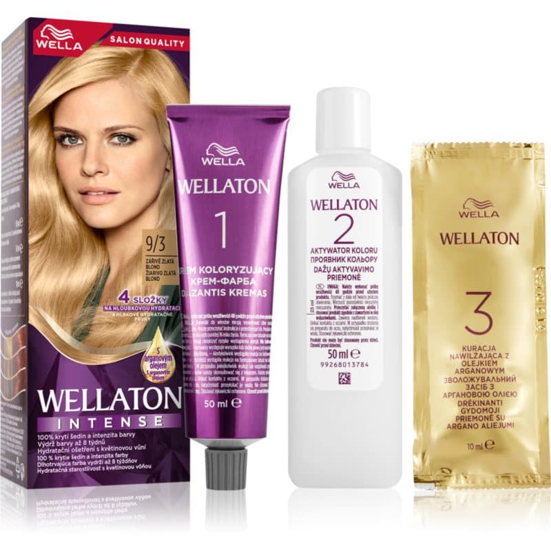 Wellaton Intense trwała farba do włosów z olejkiem arganowym odcień 9/3 Gold Blonde