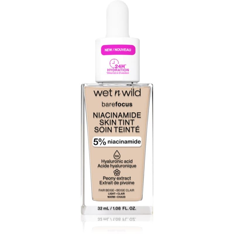 BareFocus Niacinamide Skin Tint lekki podkład nawilżający odcień Fair Beige (Warm)