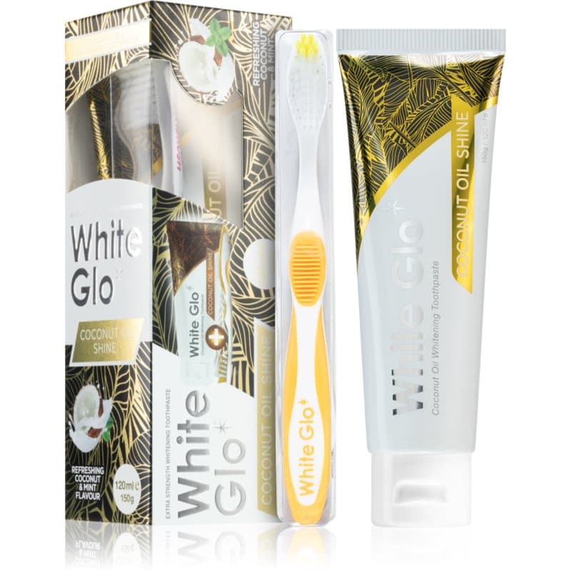 Coconut Oil Shine pasta wybielająca ze szczotką Coconut and Mint Flavour
