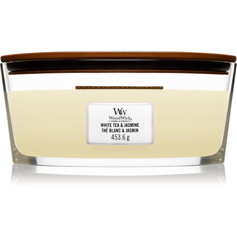 White Tea & Jasmine świeczka zapachowa z drewnianym knotem (hearthwick)