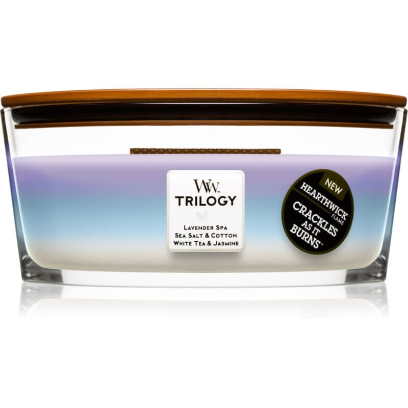 Trilogy Calming Retreat świeczka zapachowa z drewnianym knotem (hearthwick)