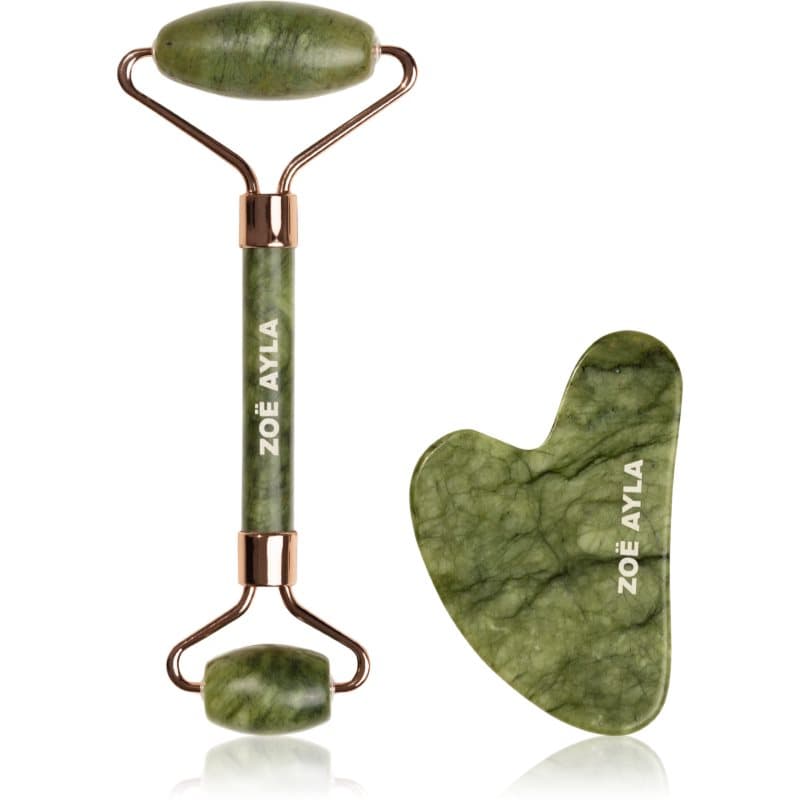 Jade Facial Roller And Gua Sha Tool zestaw upominkowy do twarzy