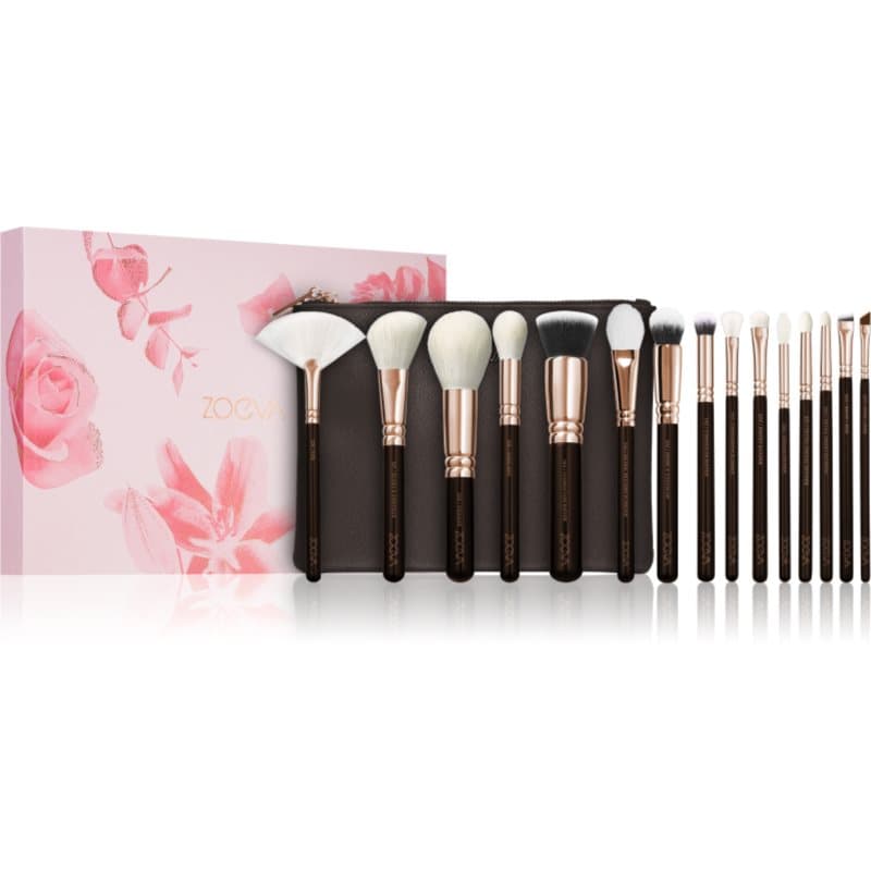 The Artists Brush Set Rose Golden Edition podróżny zestaw pędzli do makijażu z etui