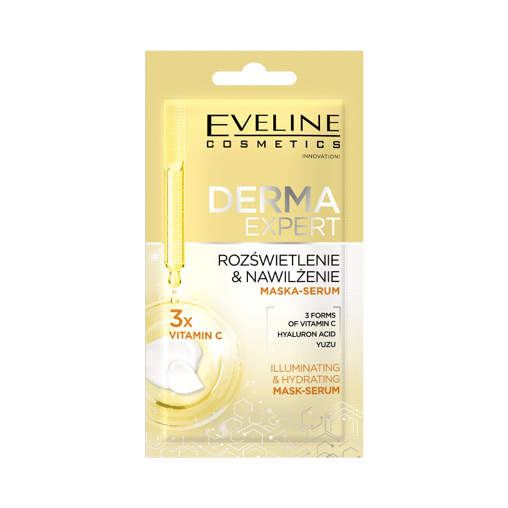 Derma Expert Rozświetlająco-nawilżająca kremowa maseczka-serum do twarzy