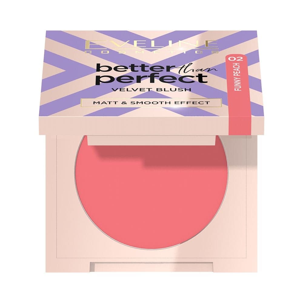 Better Than Perfect Velvet Blush, prasowany róż do policzków, 02 Funny Peach