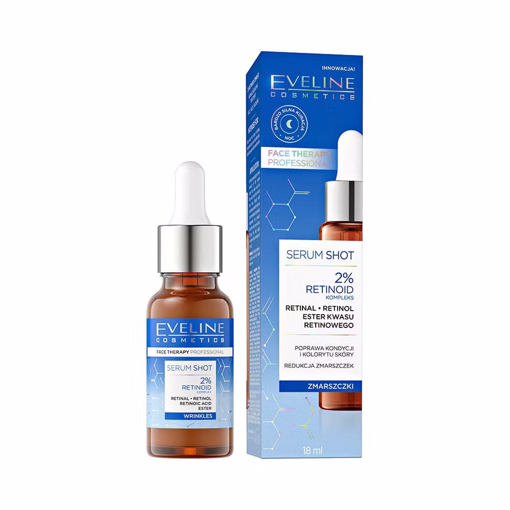 Eveline serum do twarzy shot kuracja redukująca zmarszczki z 2% kompleksem retinoidów