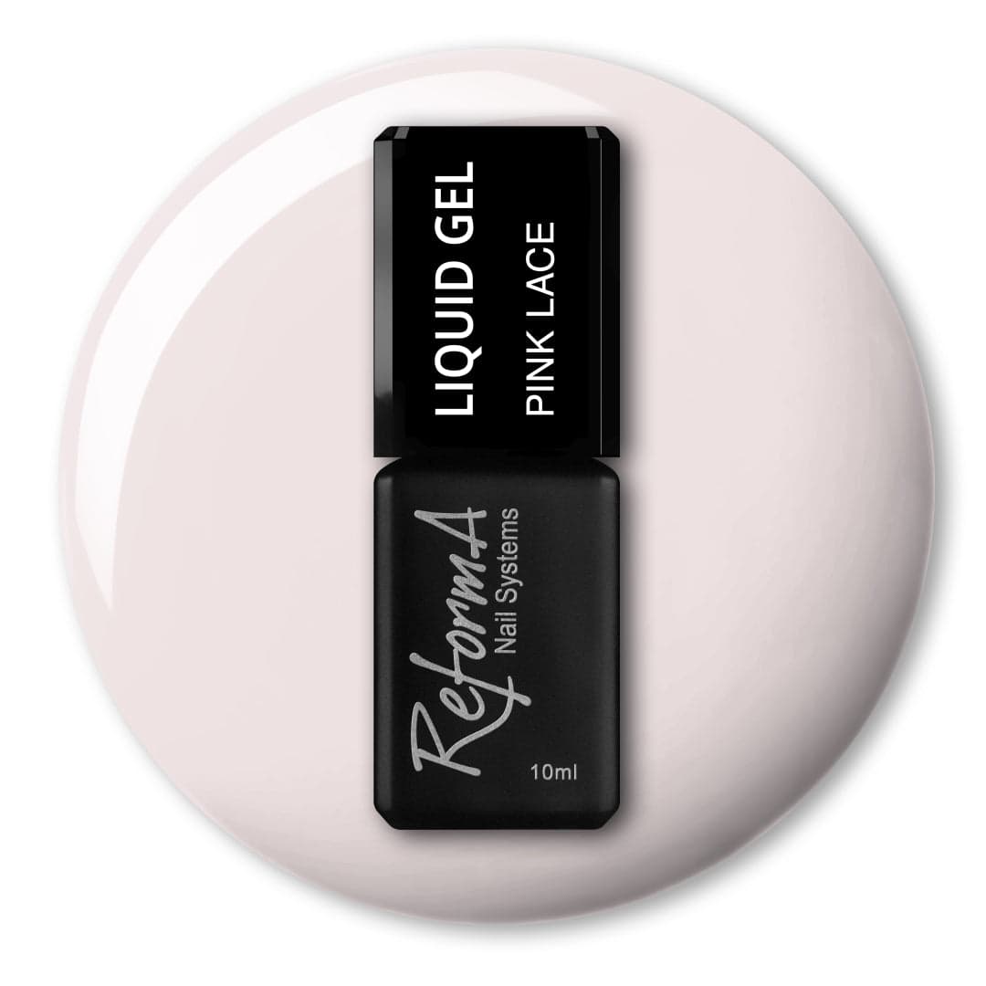 Żel w pędzelku, do szybkiego uzupełniania, mleczny, milky żel w butelce Liquid Gel - Pink Lace