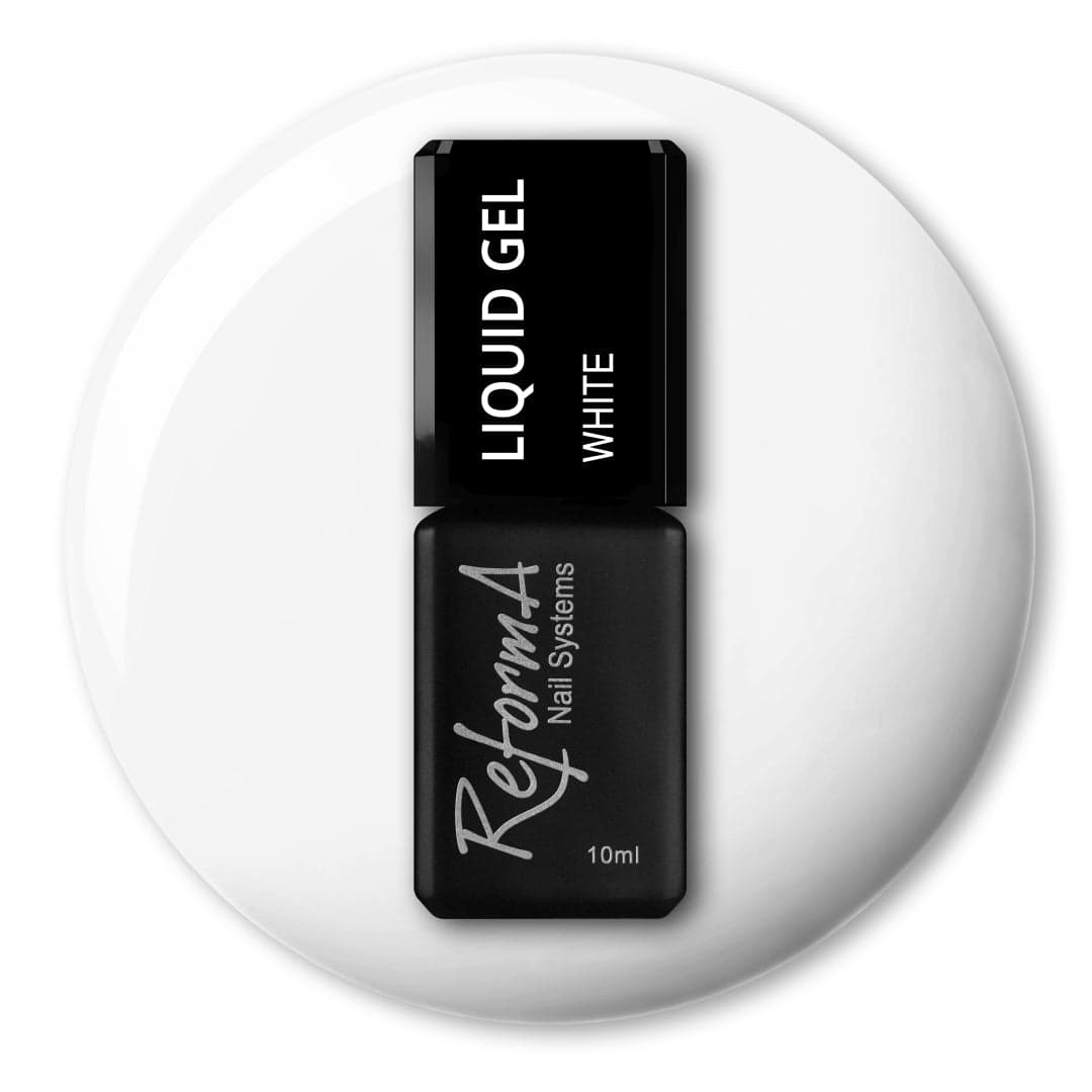 Żel w pędzelku, do szybkiego uzupełniania, biały żel w butelce Liquid Gel - White