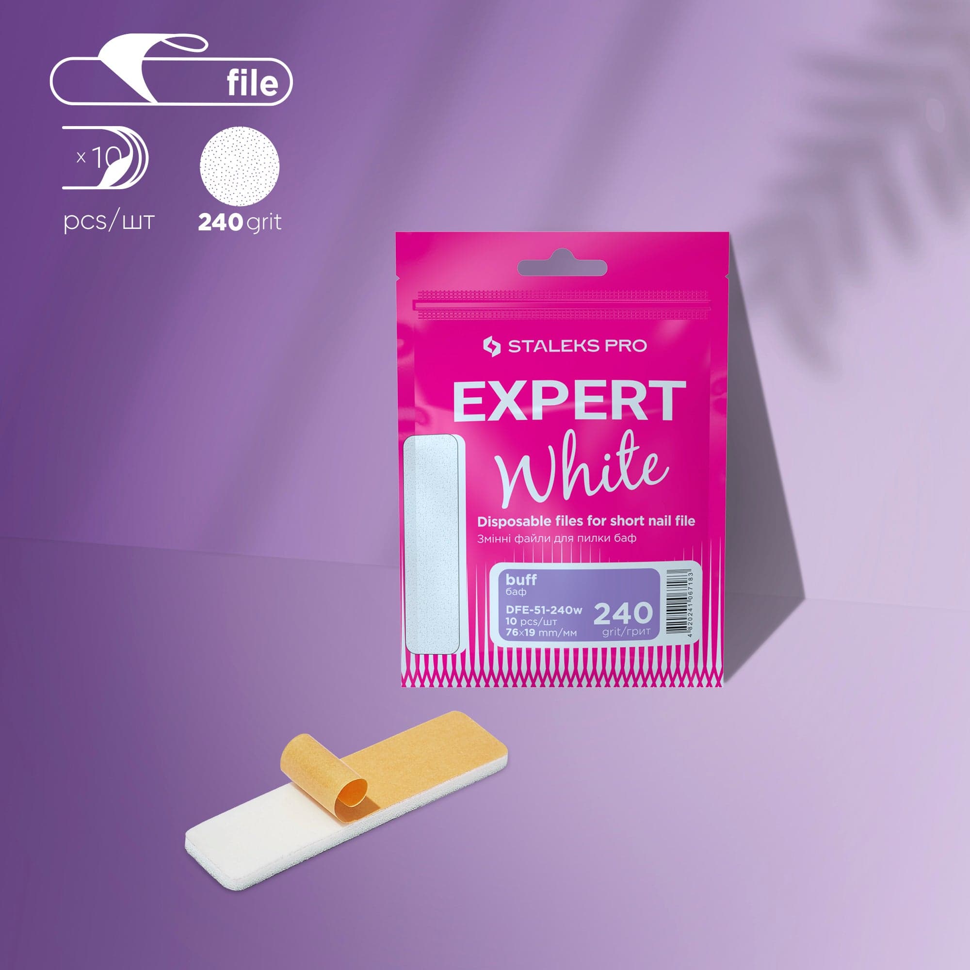 Wymienne pilniki STALEKS białe do pilnika krótkiego (do szlifowania) EXPERT 51 240 grit ()
