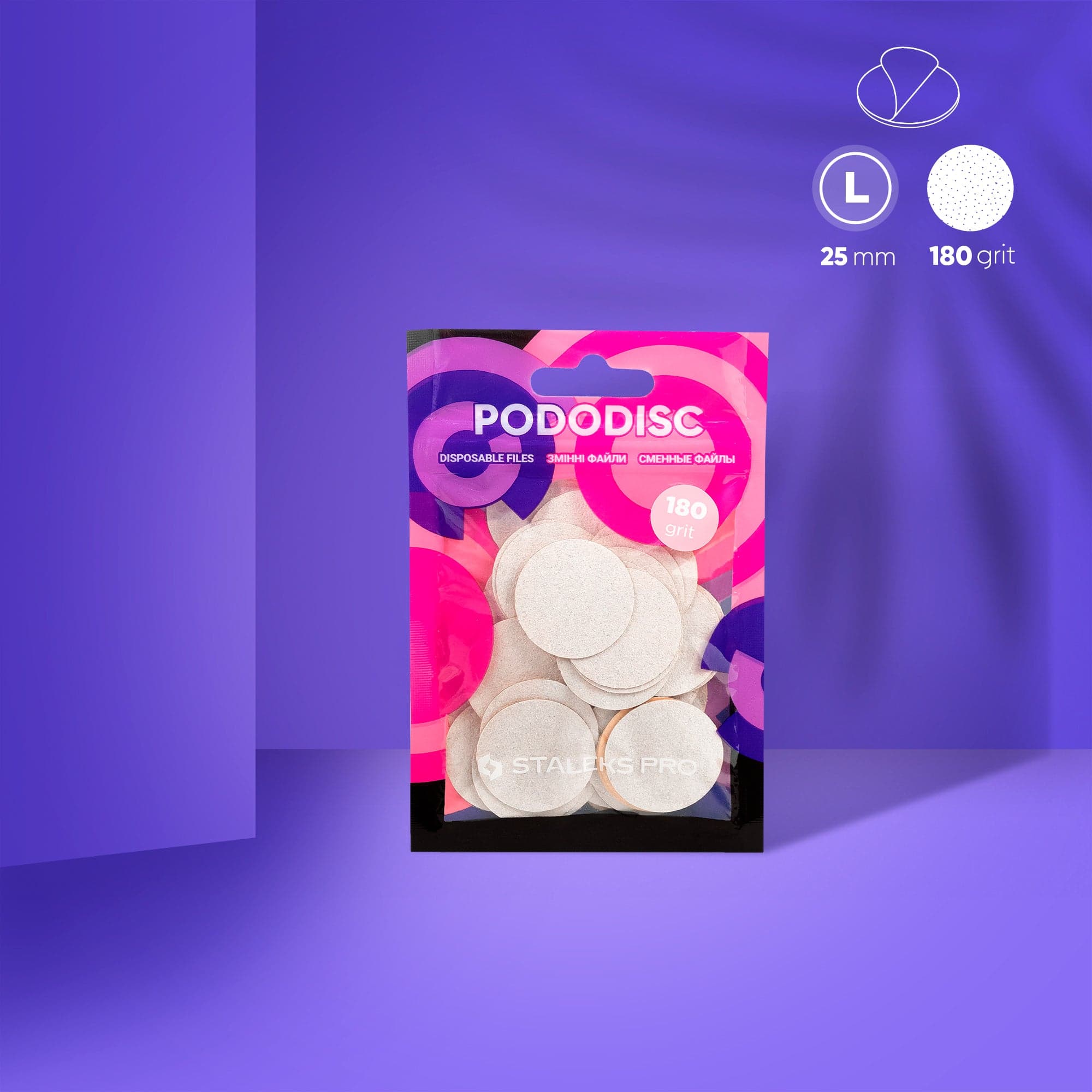 Wymienne pilniki STALEKS białe do dysku do pedicure PODODISC L EXPERT 180 grit ()
