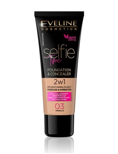 Eveline Selfie Time Podkład Kryjąco-Nawilżający 03 Vanilla