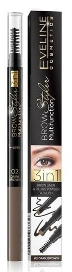 Eveline Kredka do Brwi 3w1 Dark Brown 02