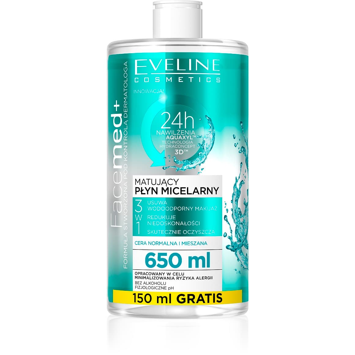 Eveline Facemed+ Matujący Płyn Micelarny 3w1