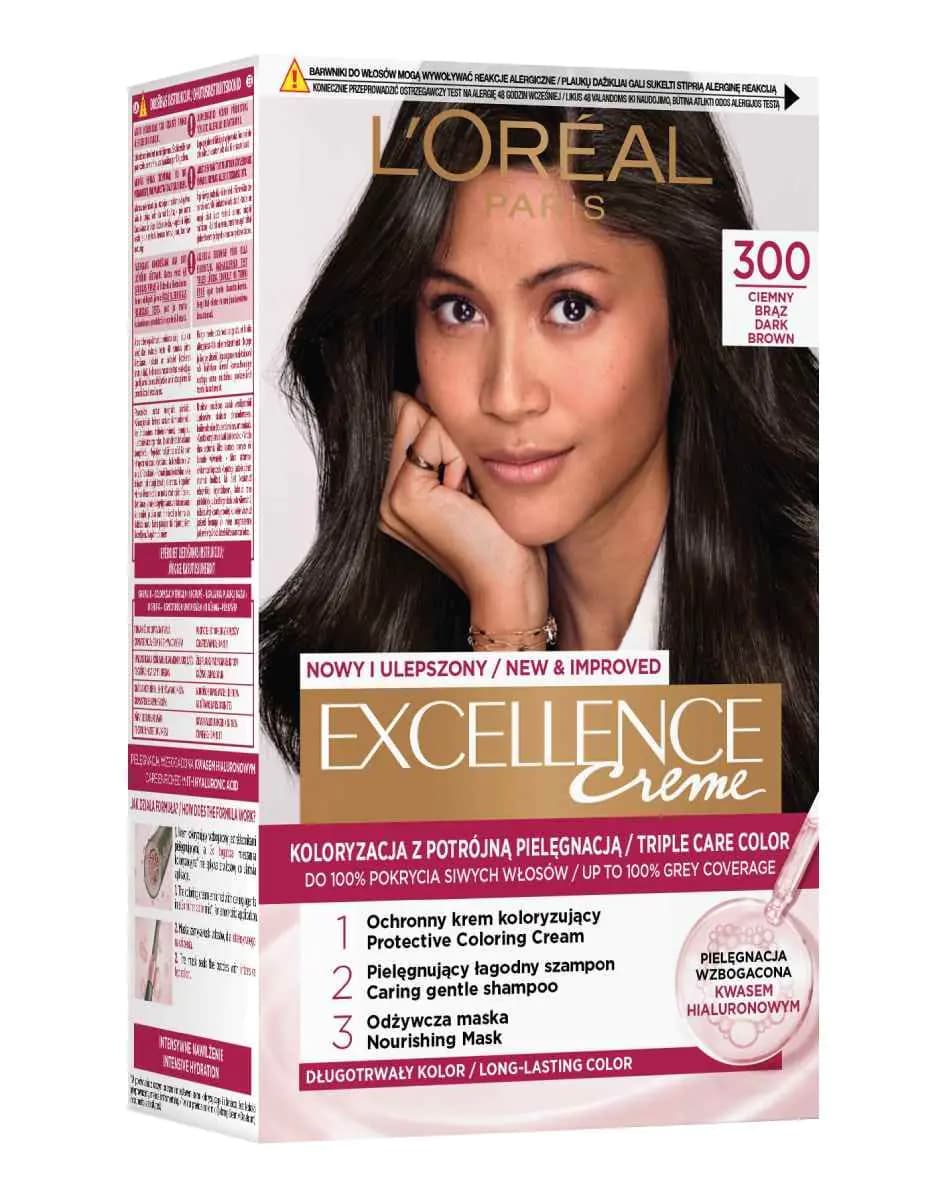 Excellence Creme Krem Koloryzujący Farba do Włosów 300 Ciemny Brąz