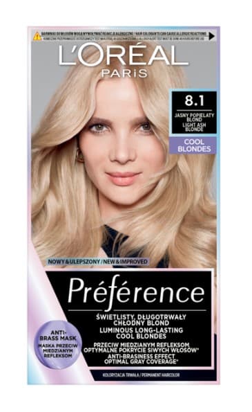 Preference Farba do Włosów Cool Blondes 8.1 Copenhagen Jasny Popielaty Blond