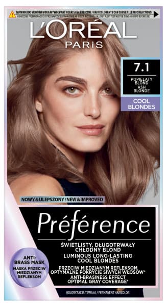 Preference Farba do Włosów Cool Blondes 7.1 Popielaty Blond