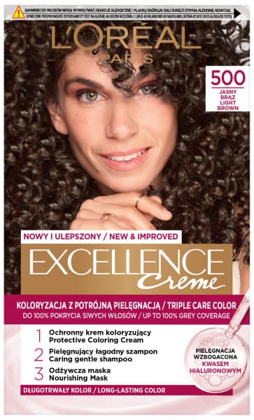 Excellence Creme Krem Koloryzujący Farba do Włosów 500 Jasny Brąz