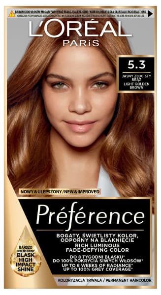 Preference Farba do Włosów 5.3 Virginia Jasny Złocisty Brąz