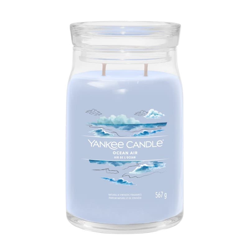 Signature Świeca w Dużym Słoiku z Dwoma Knotami Ocean Air