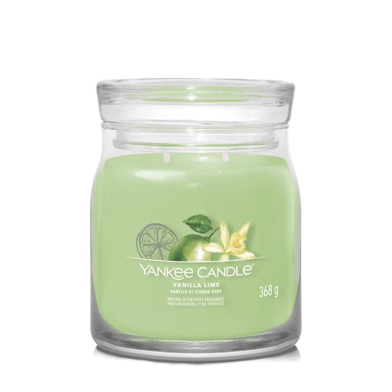 Signature Świeca w Średnim Słoiku z Dwoma Knotami Vanilla Lime