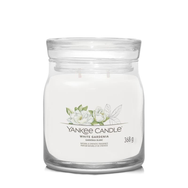Signature Świeca w Średnim Słoiku z Dwoma Knotami White Gardenia