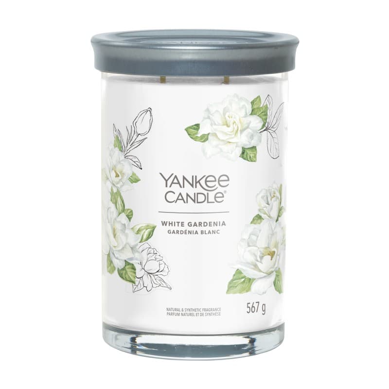 Tumbler Świeca w Dużym Słoiku z Dwoma Knotami White Gardenia